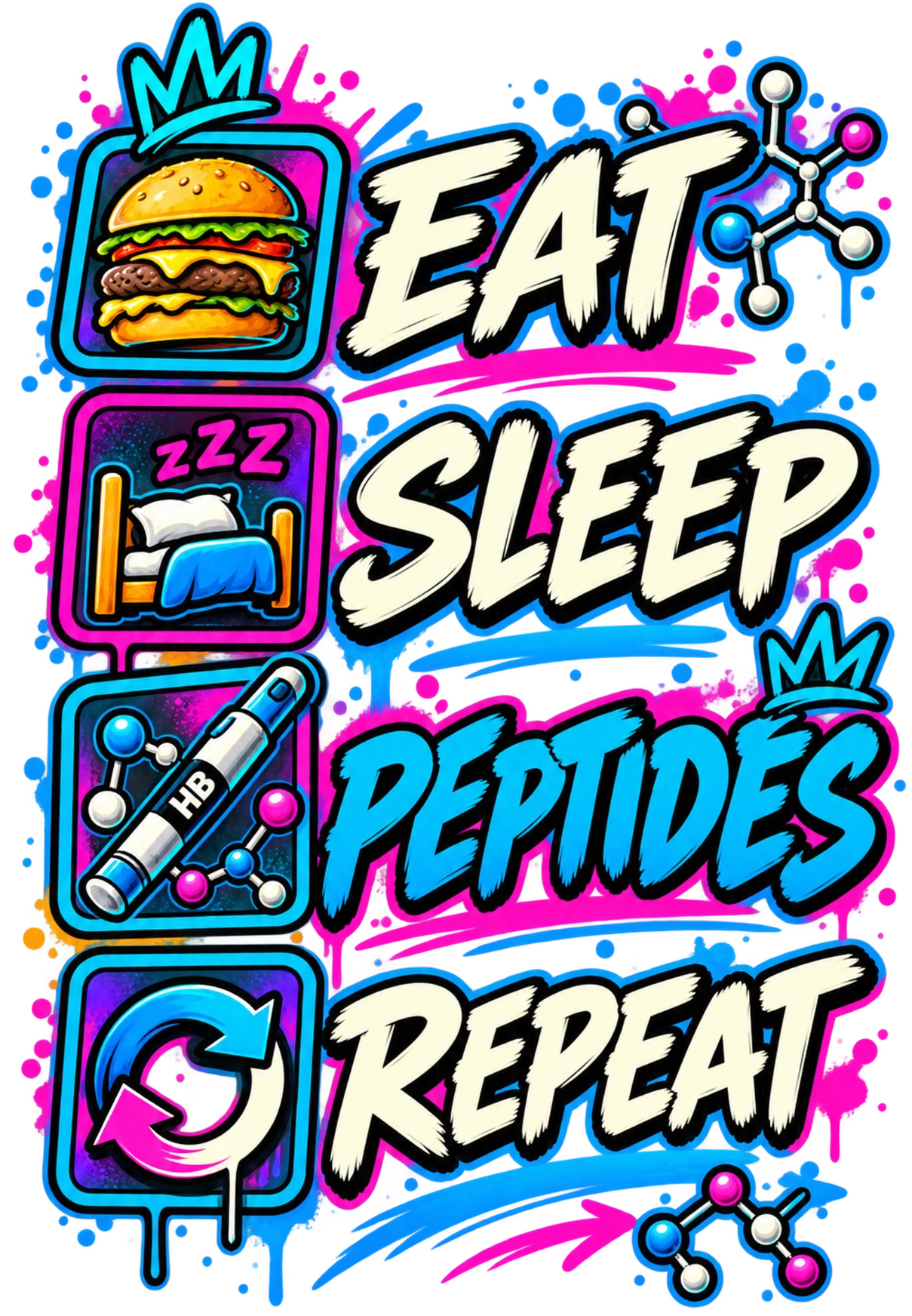 Eat Sleep Peptides Repeat